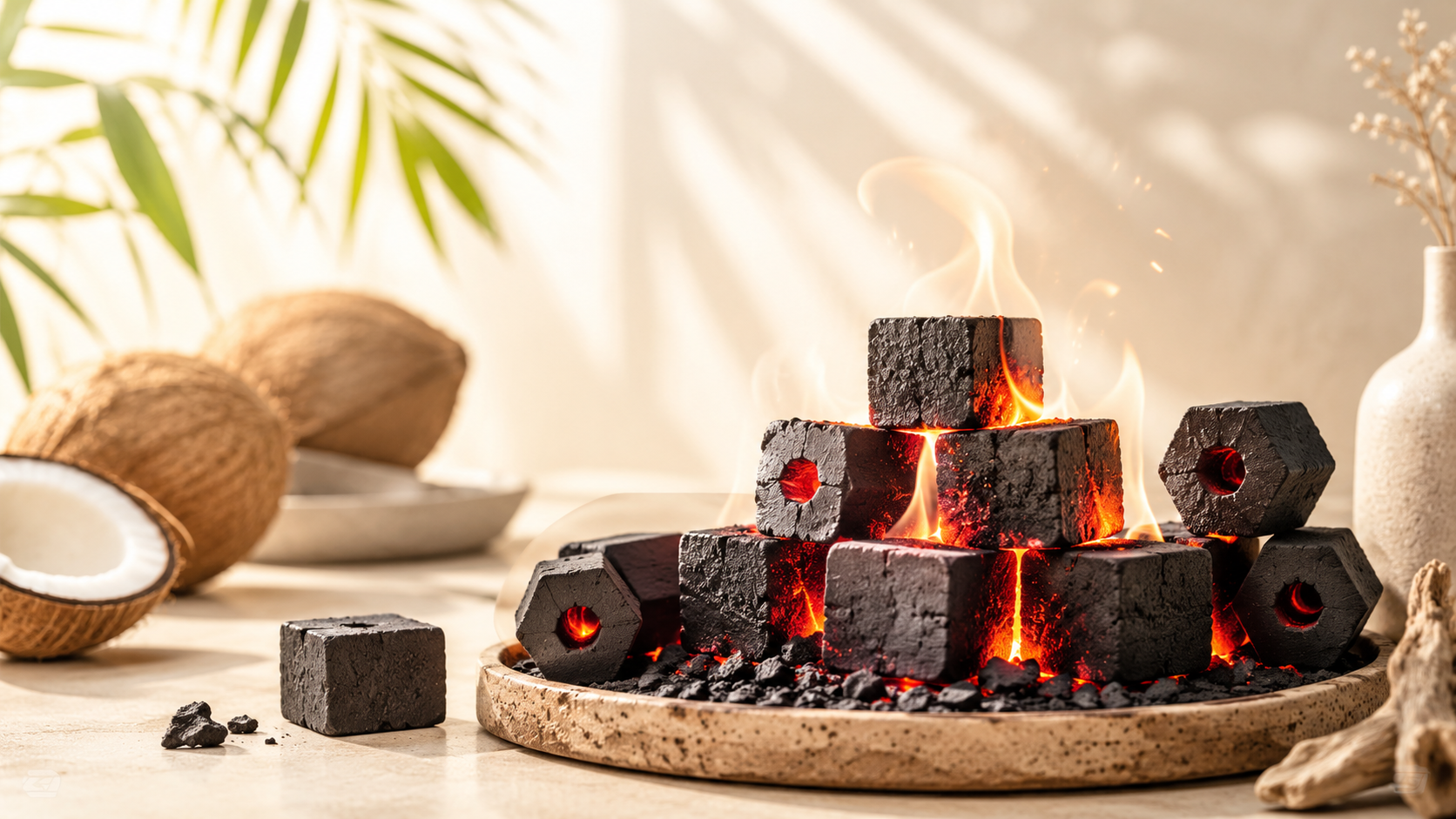 Premium Tropicoal Prime coconut charcoal briquettes