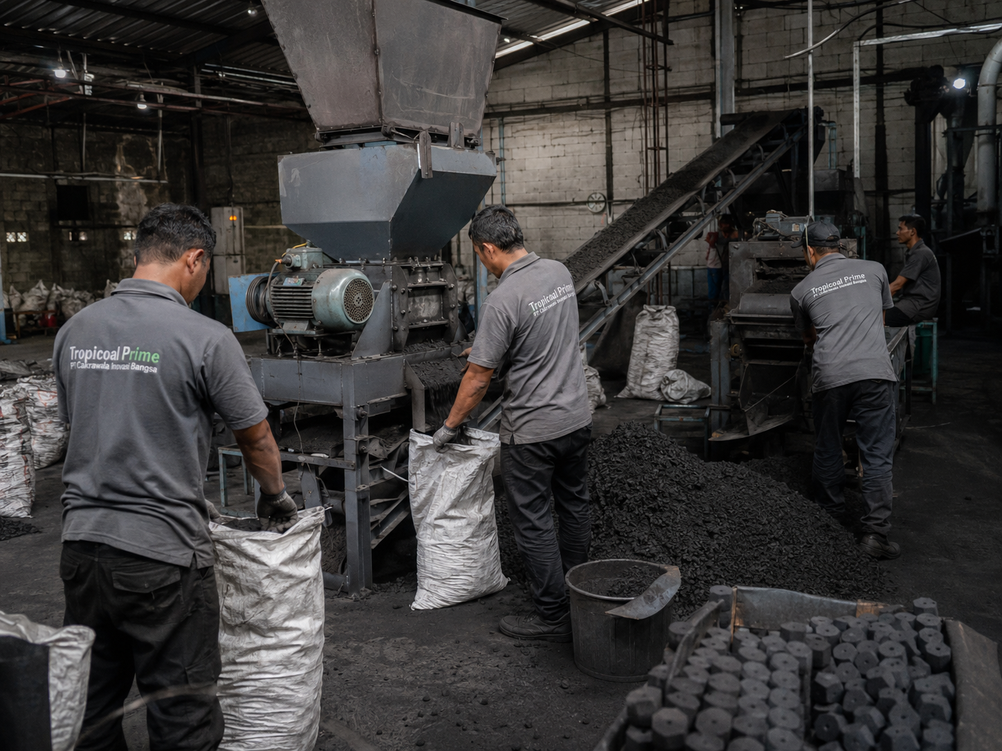 Tropicoal Prime coconut charcoal production facility